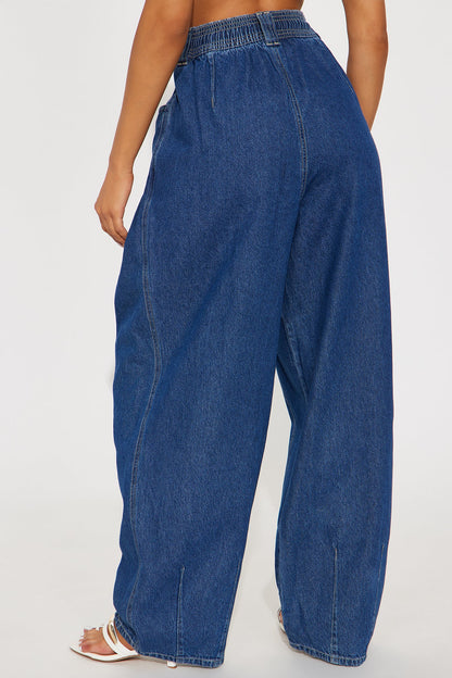 Monterey Loose Fit Flowy Denim Jeans - Dark Wash