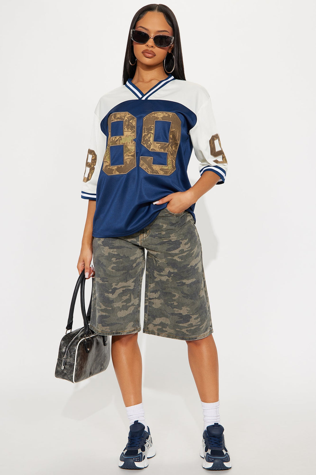 Such A Trooper Camo Denim Jorts - Olive