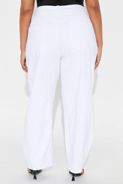 Allegra Barrel Pant - White