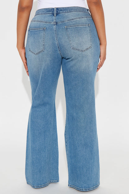 Down Your Block Flare Jeans - Medium Wash