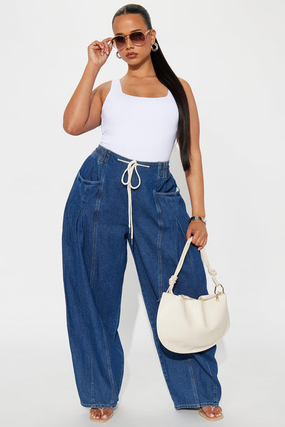 Monterey Loose Fit Flowy Denim Jeans - Dark Wash