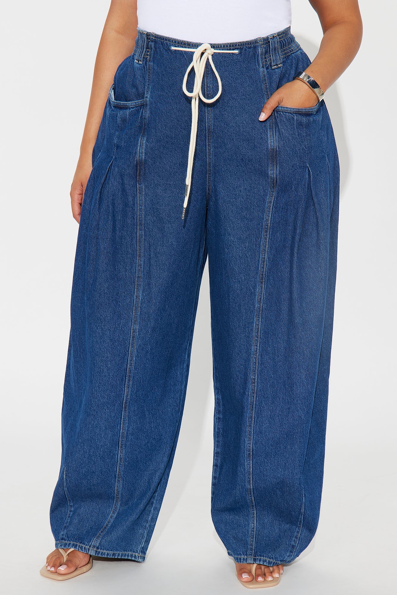 Monterey Loose Fit Flowy Denim Jeans - Dark Wash