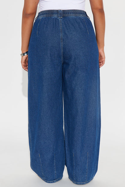 Monterey Loose Fit Flowy Denim Jeans - Dark Wash