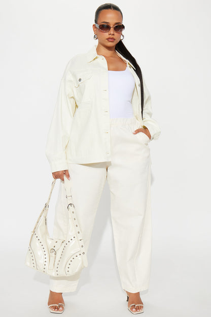 Jenia Barrel Pant - Cream