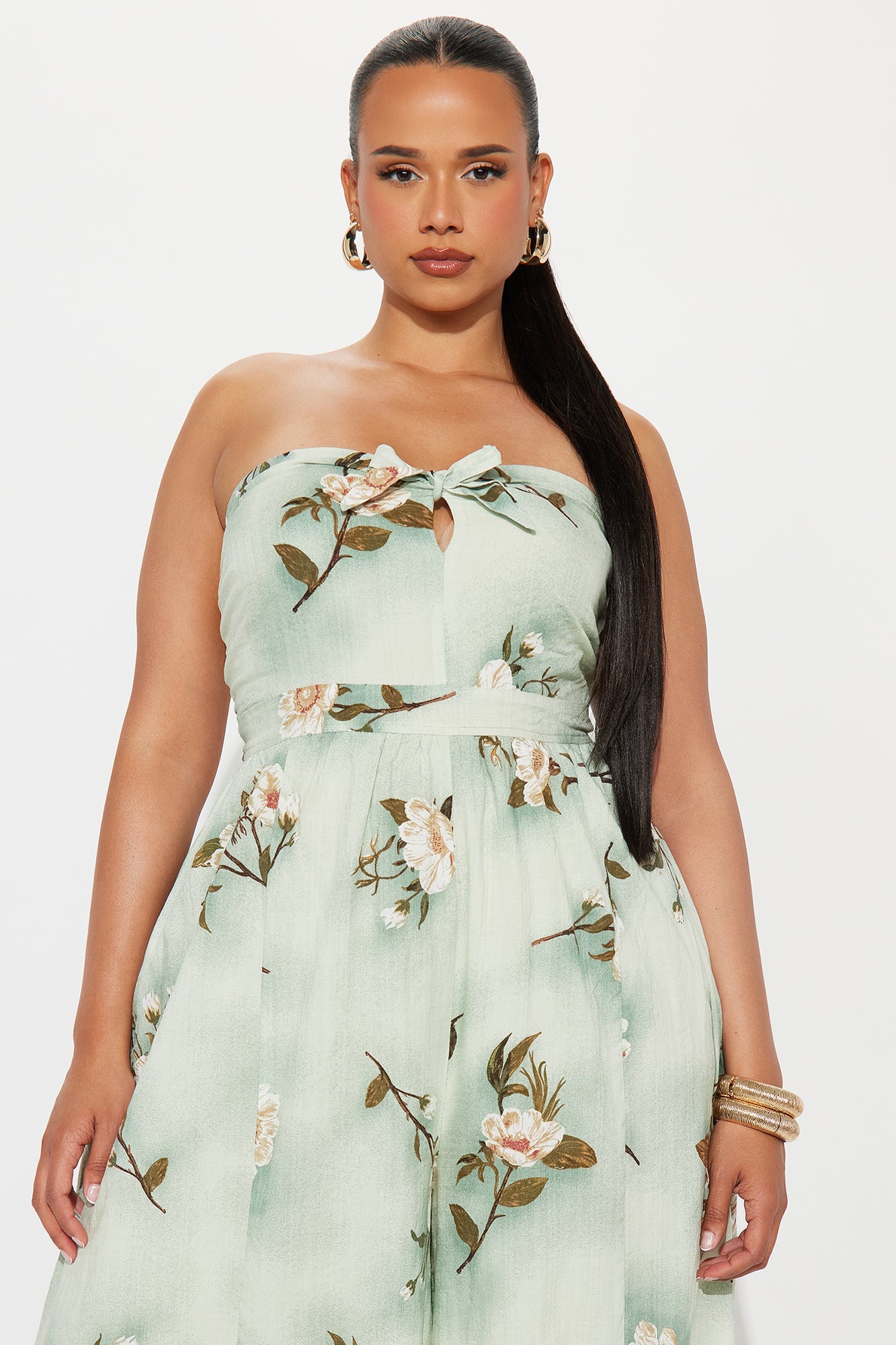 Scarlet Wide Leg Jumpsuit - Sage/combo