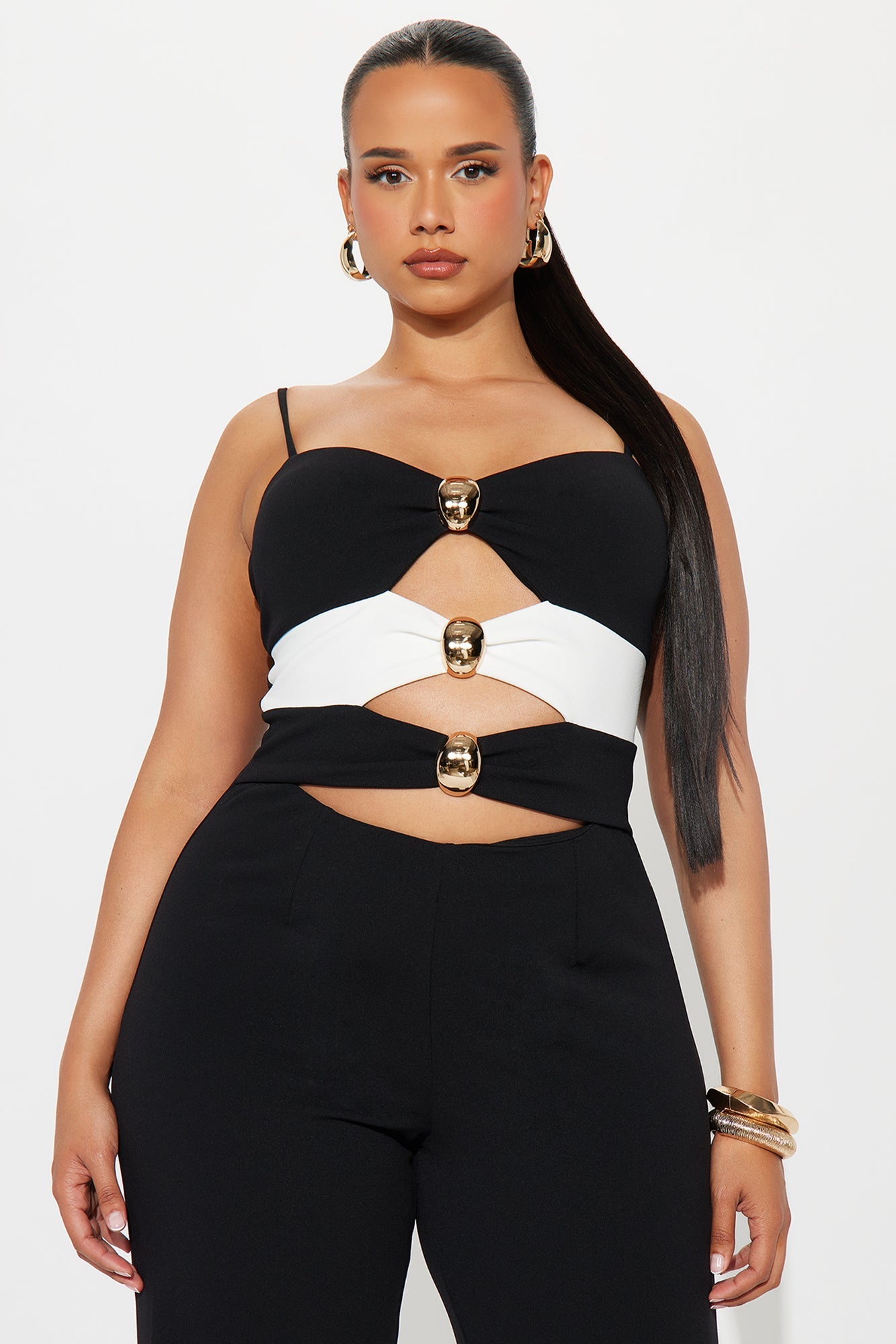 Stars Aligned Crepe Jumpsuit - Black/White
