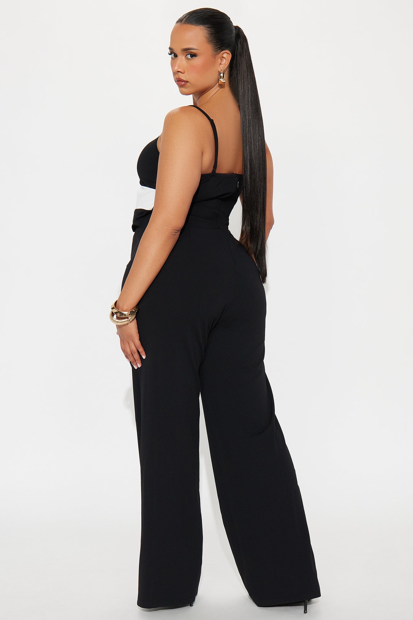 Stars Aligned Crepe Jumpsuit - Black/White