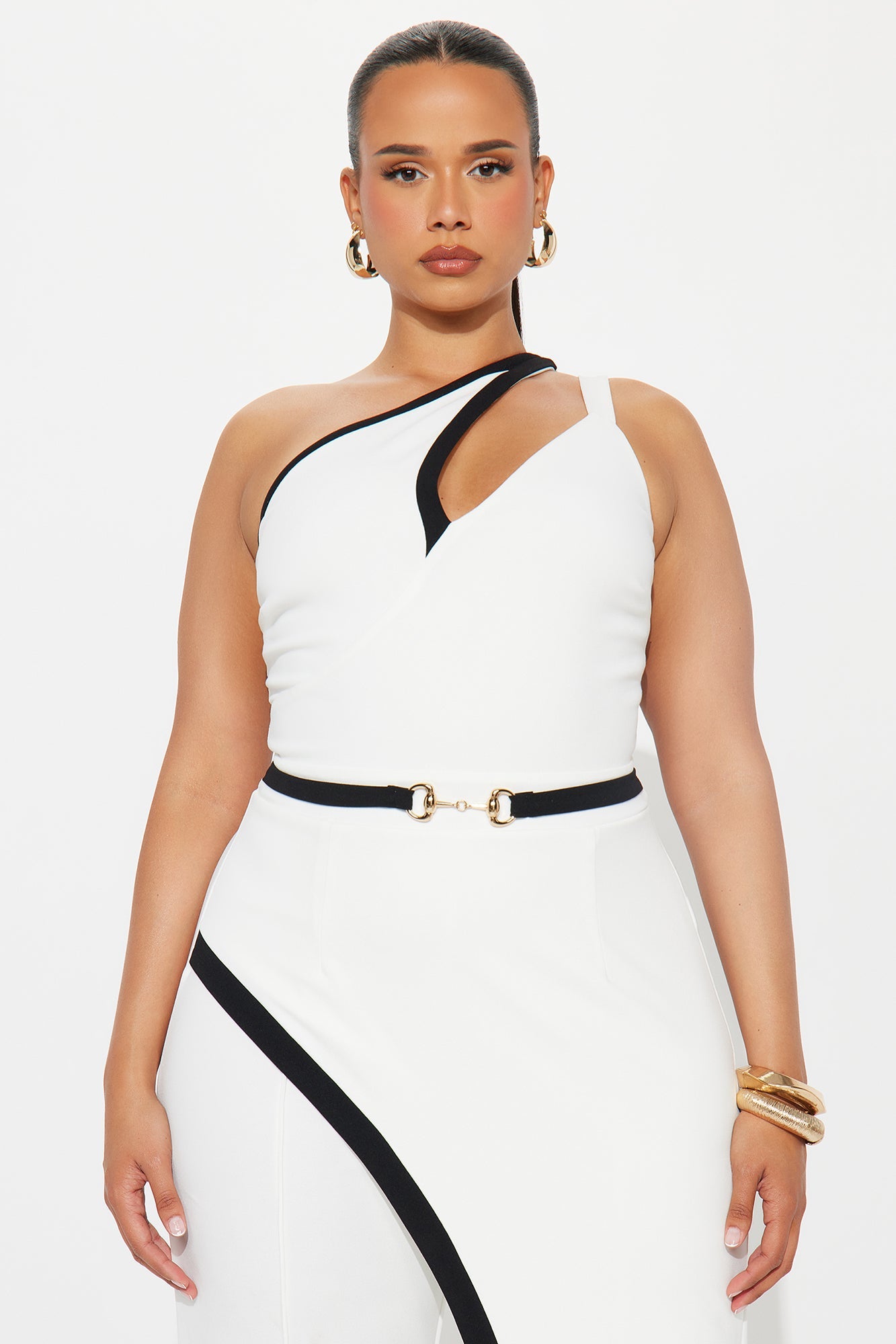 Styled for Success Jumpsuit - White/Black