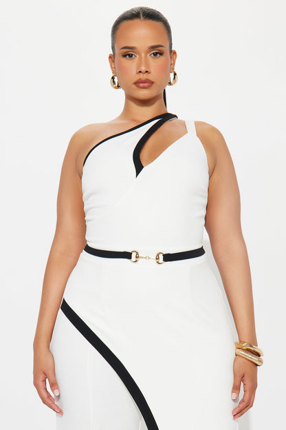 Styled for Success Jumpsuit - White/Black