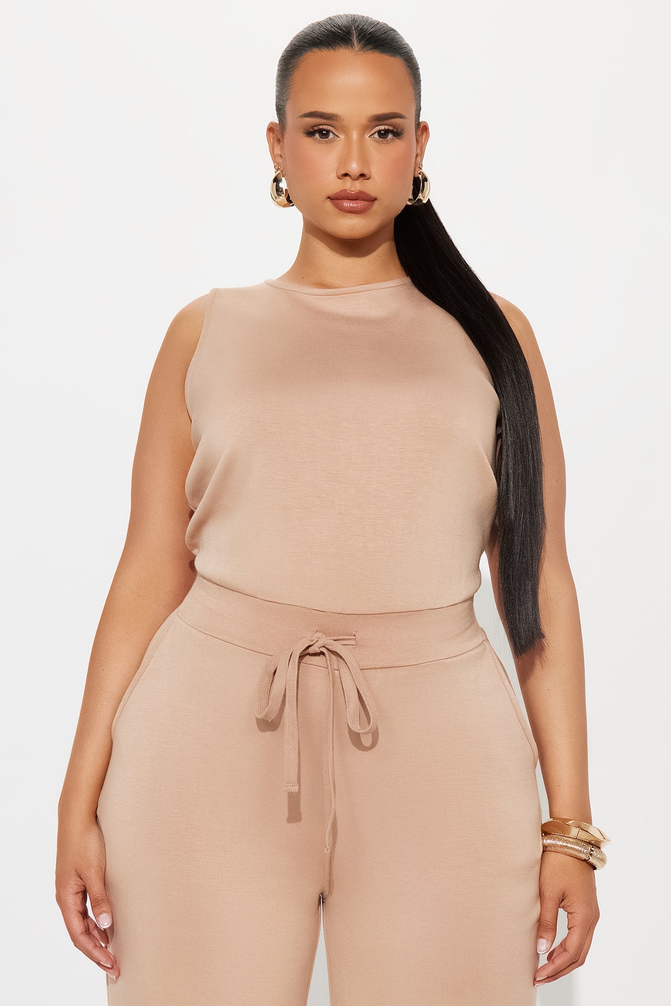 Judith Wide Leg Jumpsuit - Tan