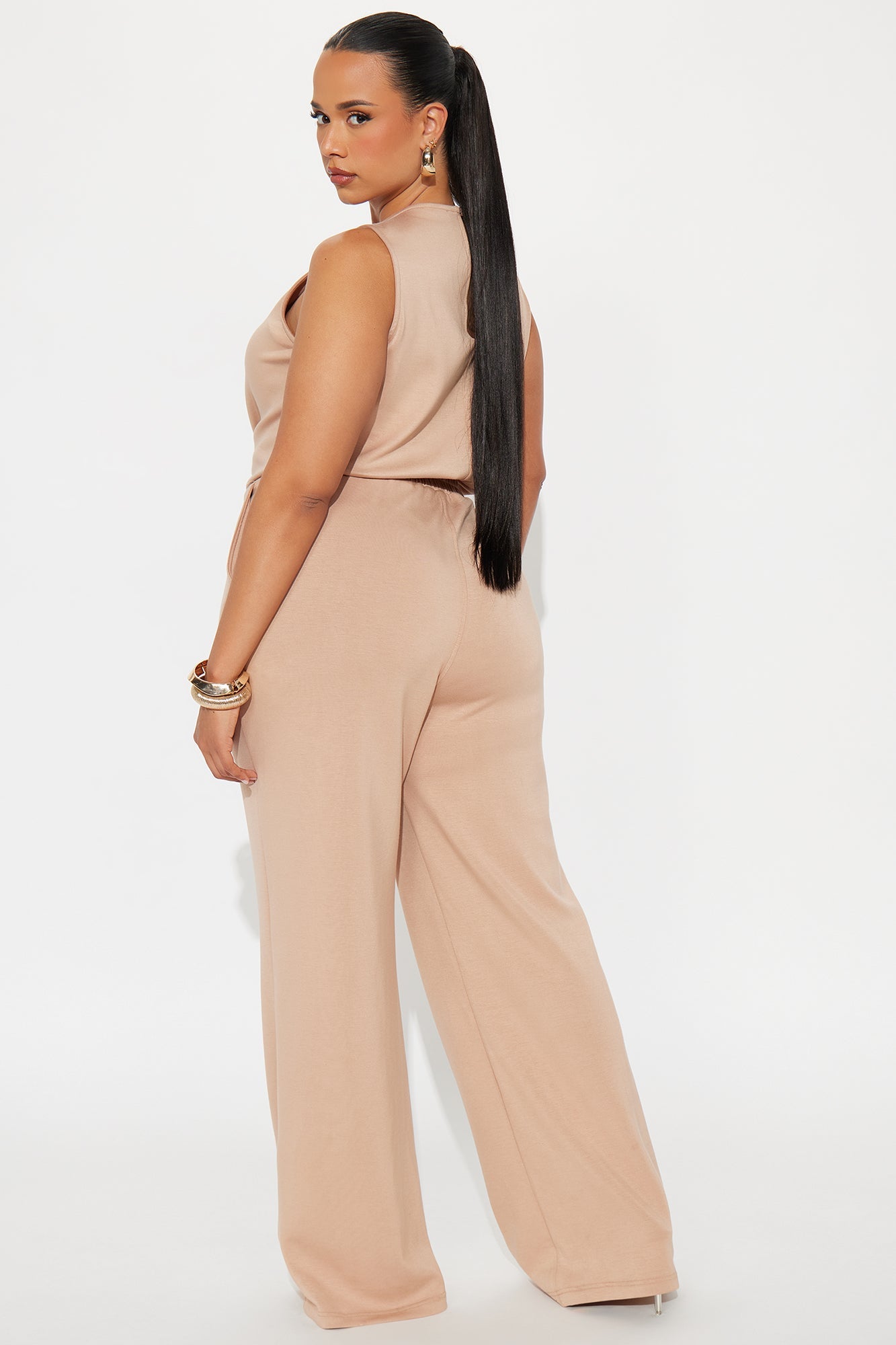 Judith Wide Leg Jumpsuit - Tan
