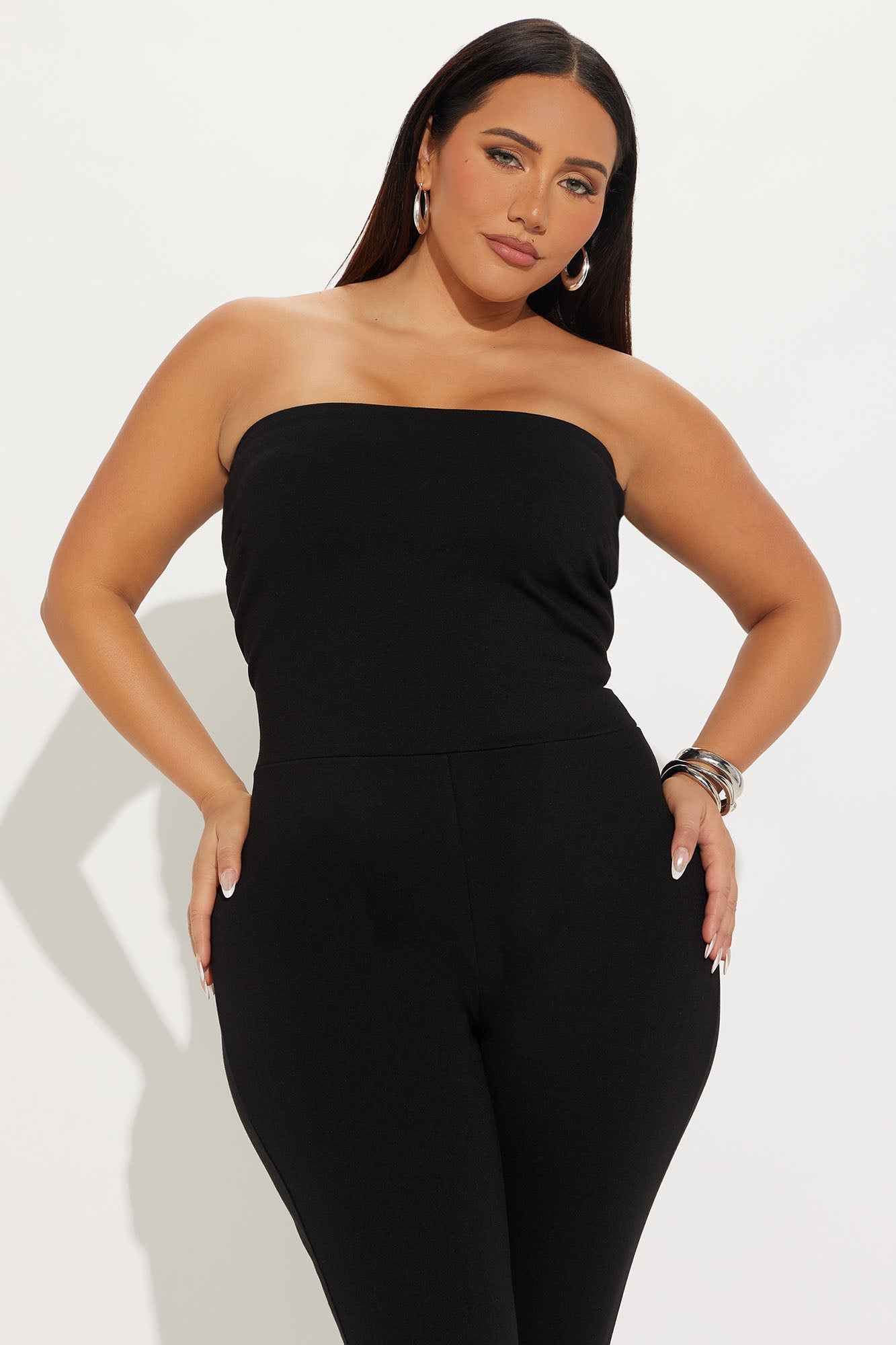 Charlotte Ruffle Capri Jumpsuit - Black