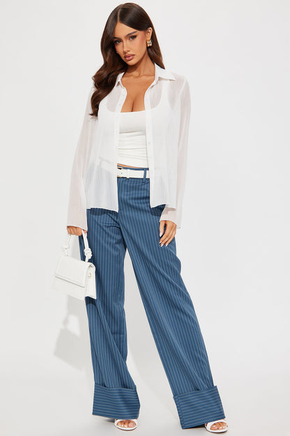 Good Decisions Chiffon Shirt - White