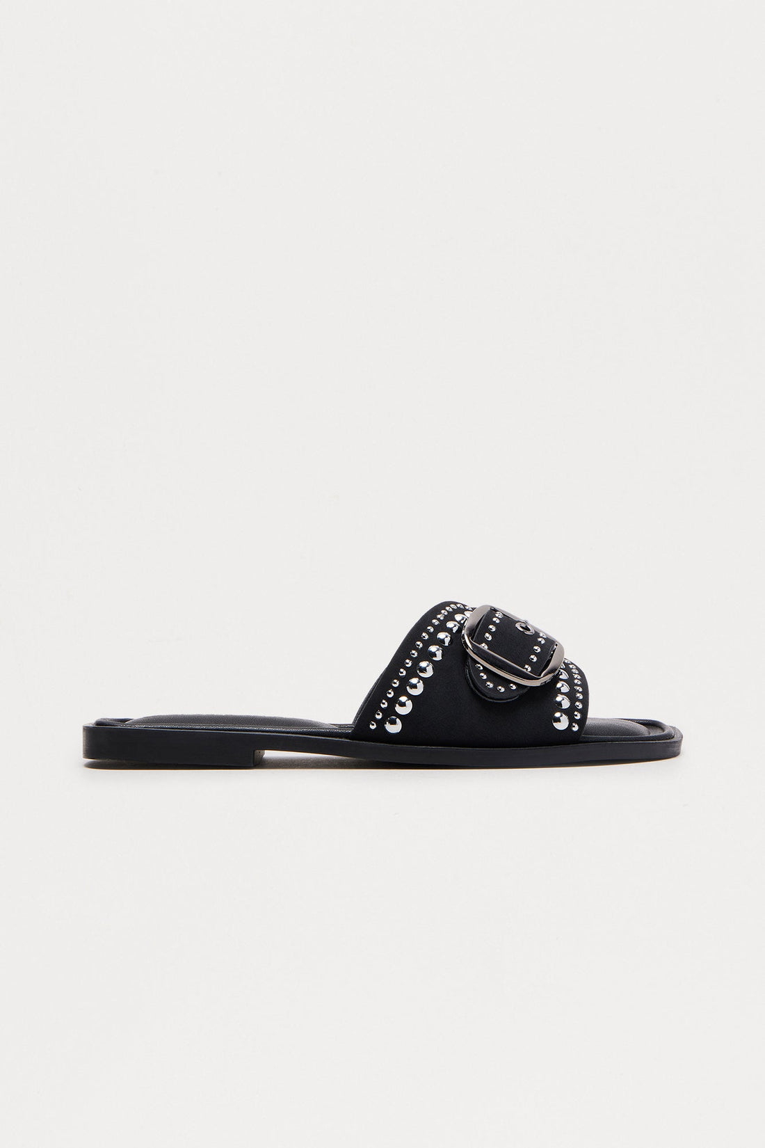 Palisades Buckle Studded Sandals - Black