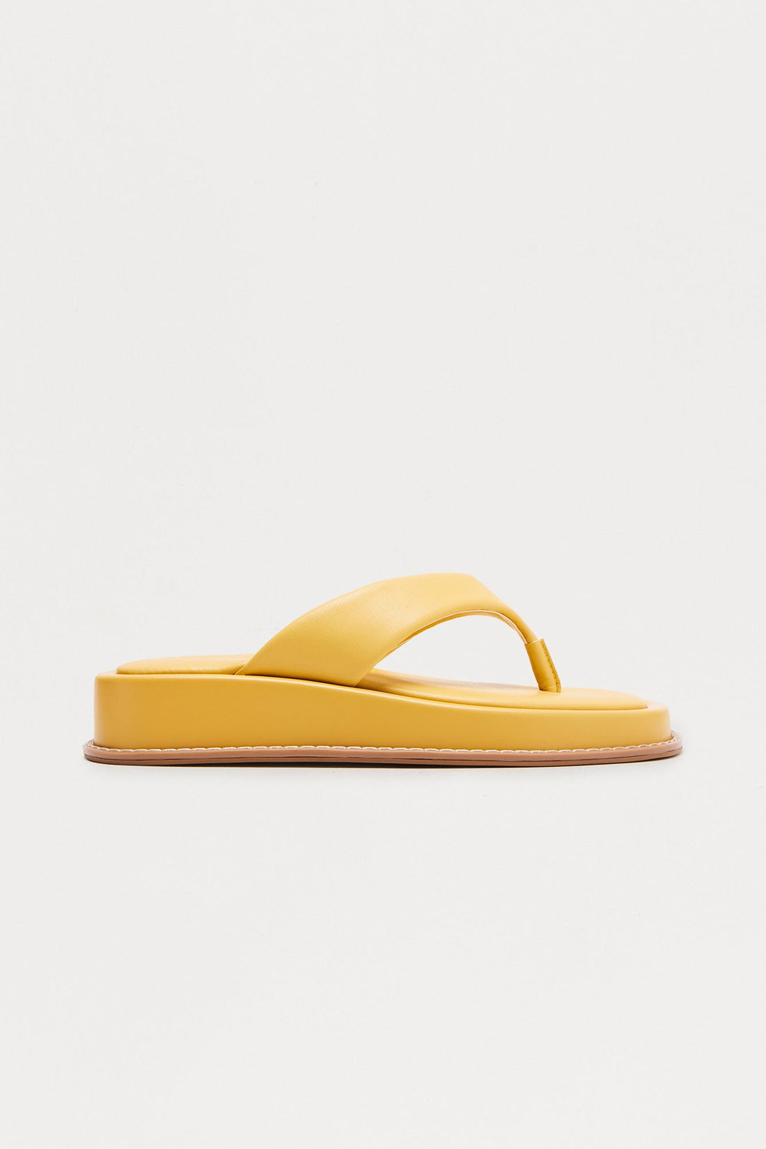 Unwind Faux Leather Flip Flops - Camel