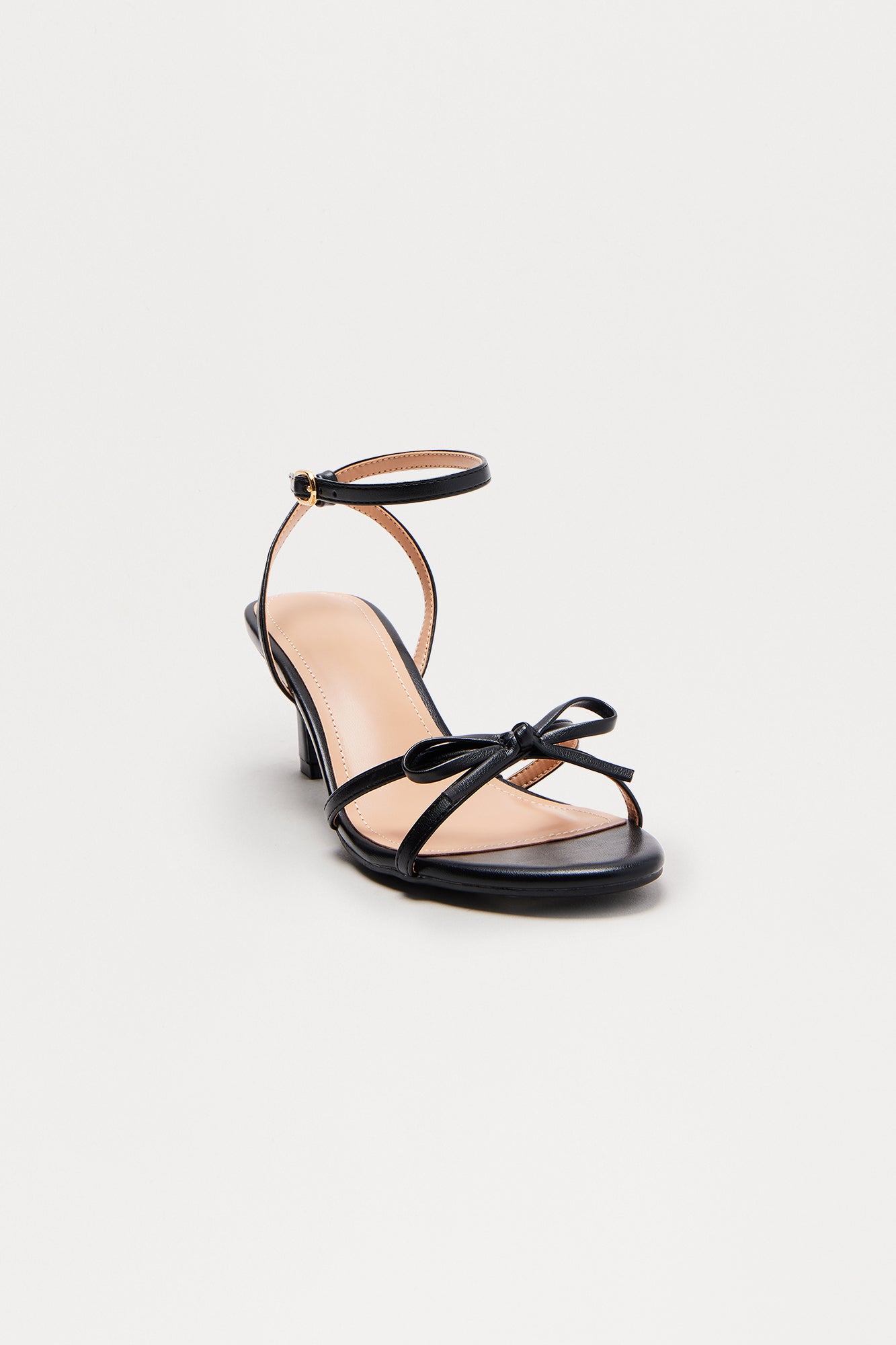 Genevieve Bow Kitten Heels - Black