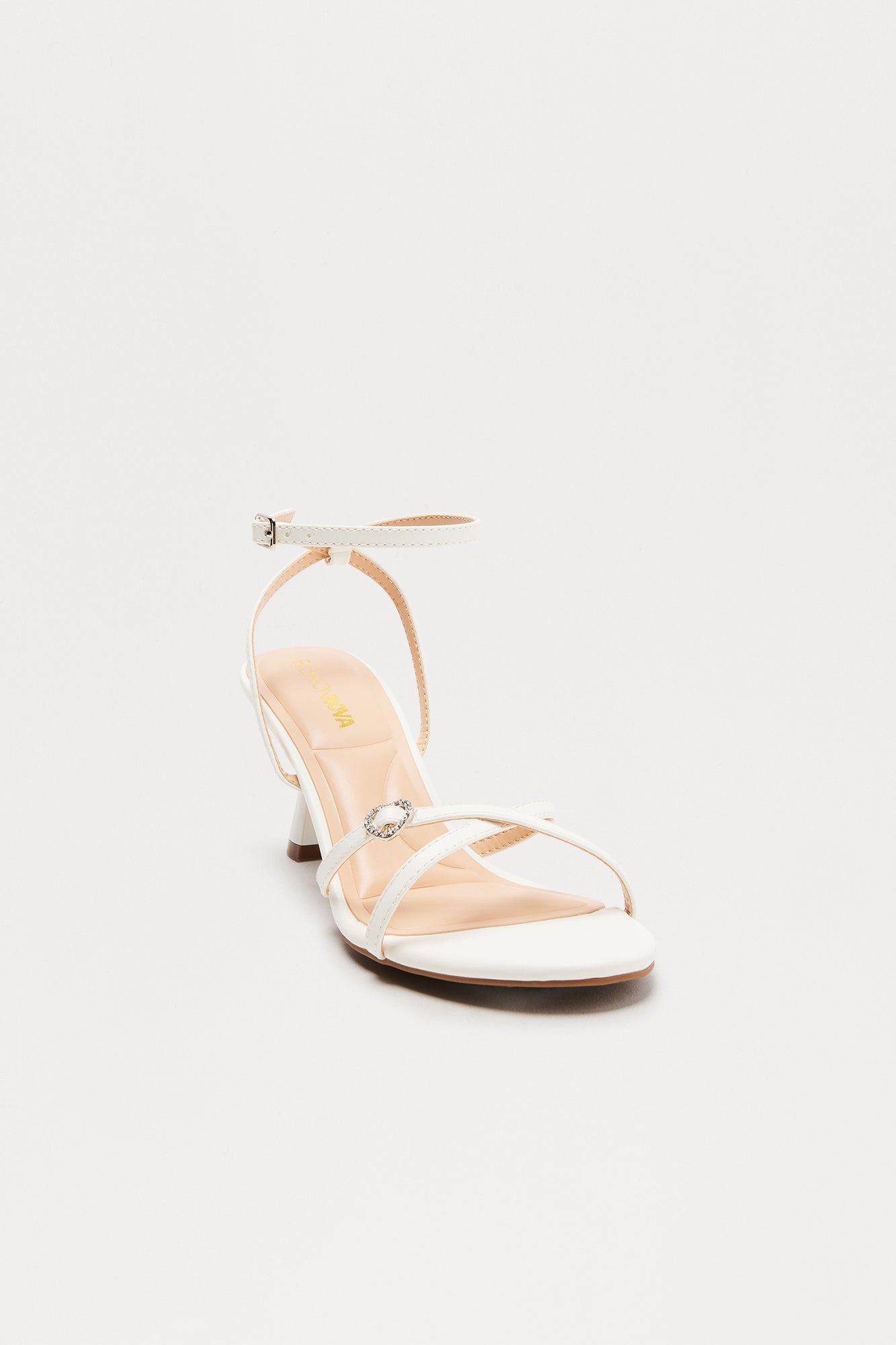 Stillar Ankle Strap Heels - White