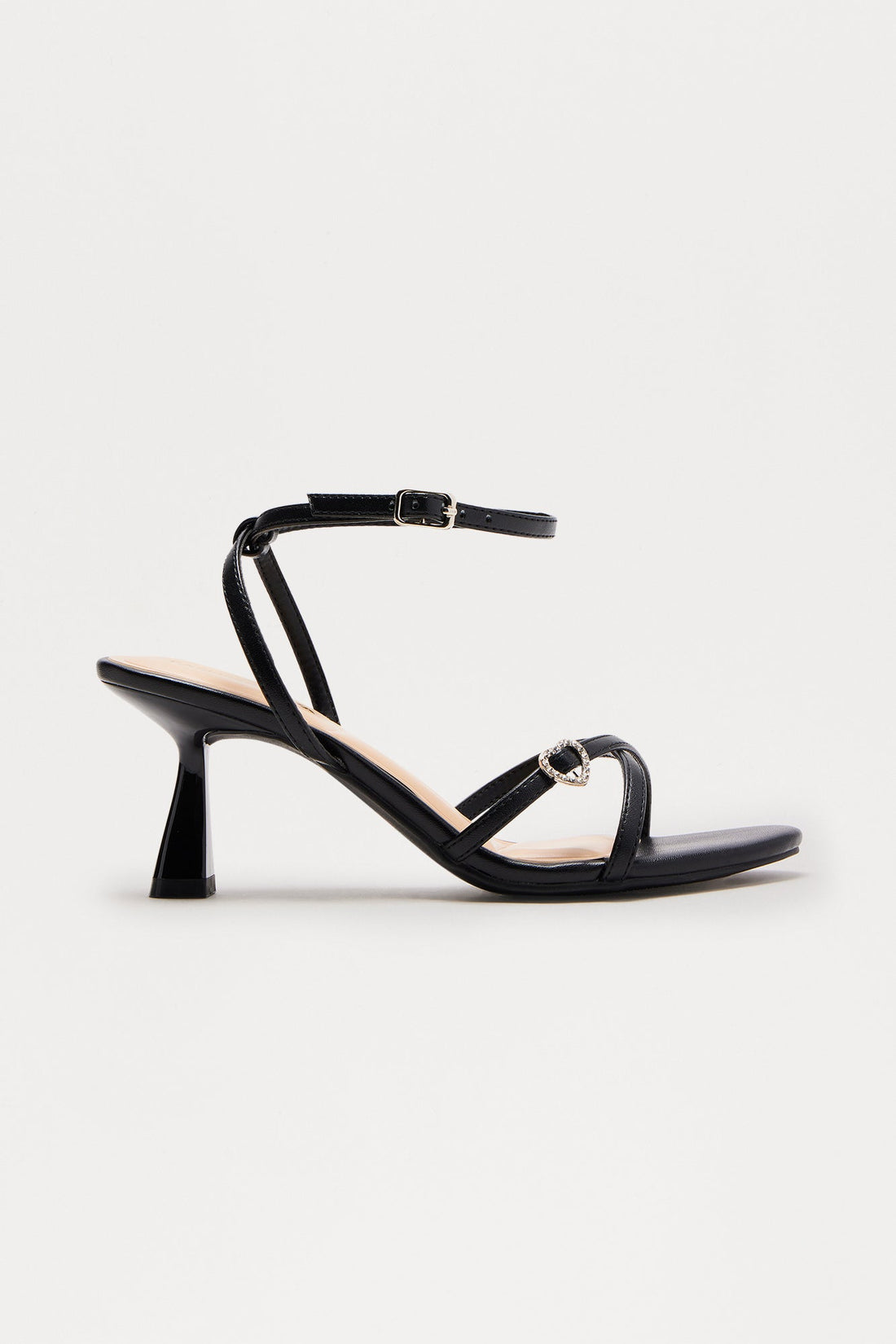 Stillar Ankle Strap Heels - Black