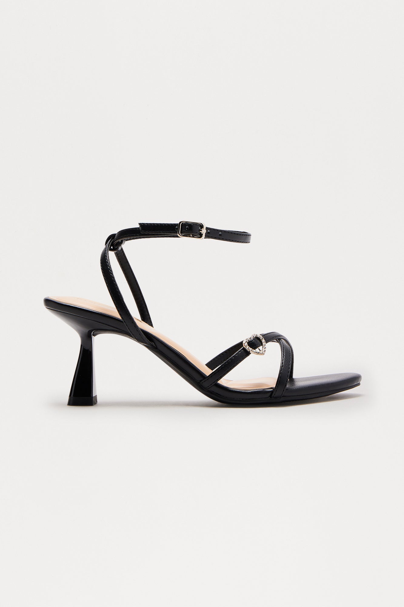 Stillar Ankle Strap Heels - Black