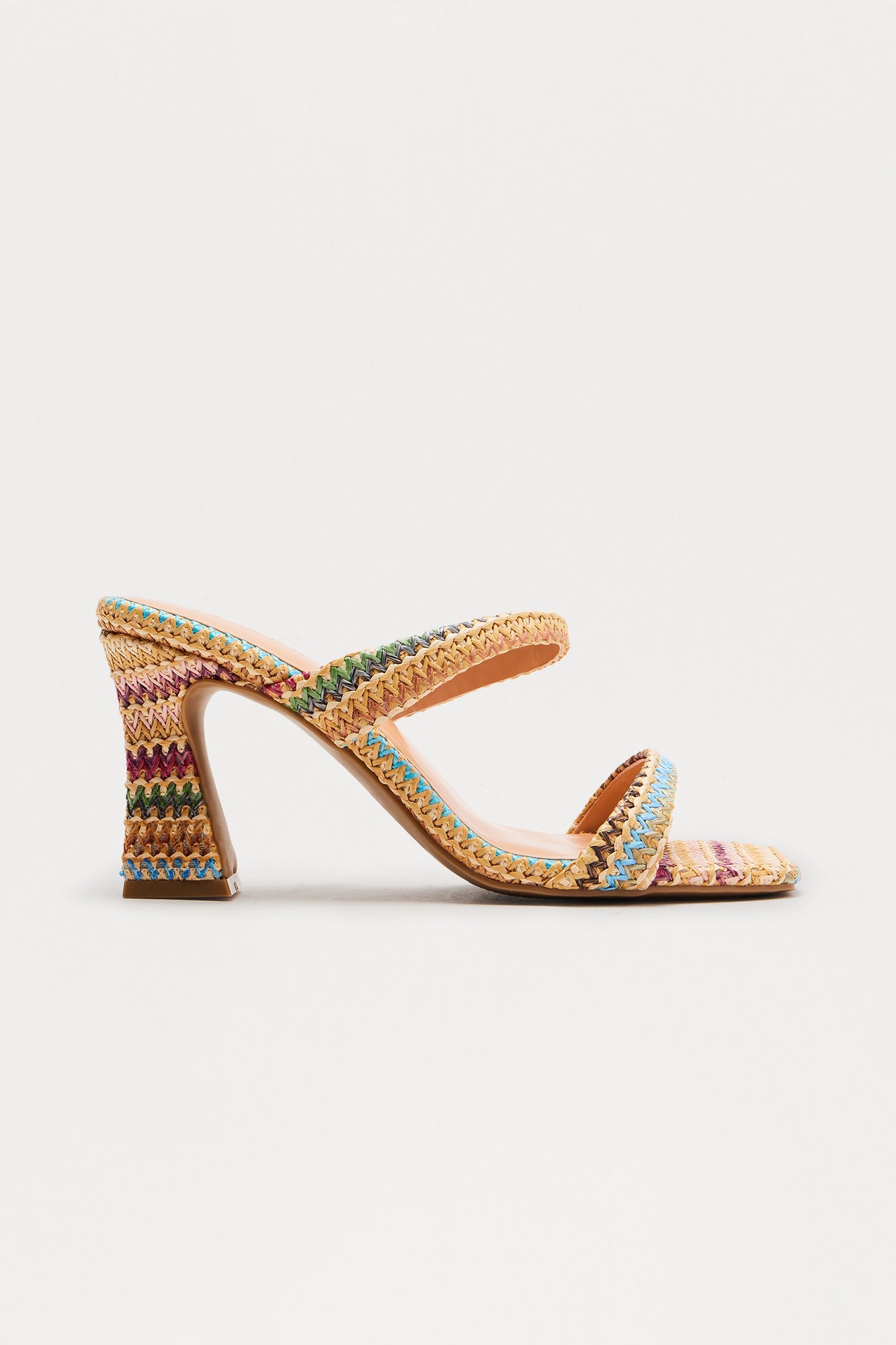 Retreat Raffia Mules - Multi Color