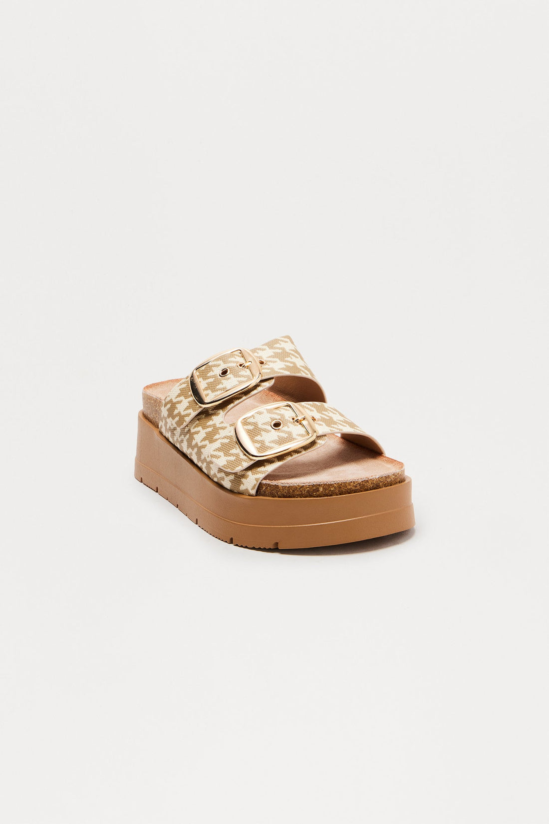 Canton Buckle Platform Sandals - Tan/Multi