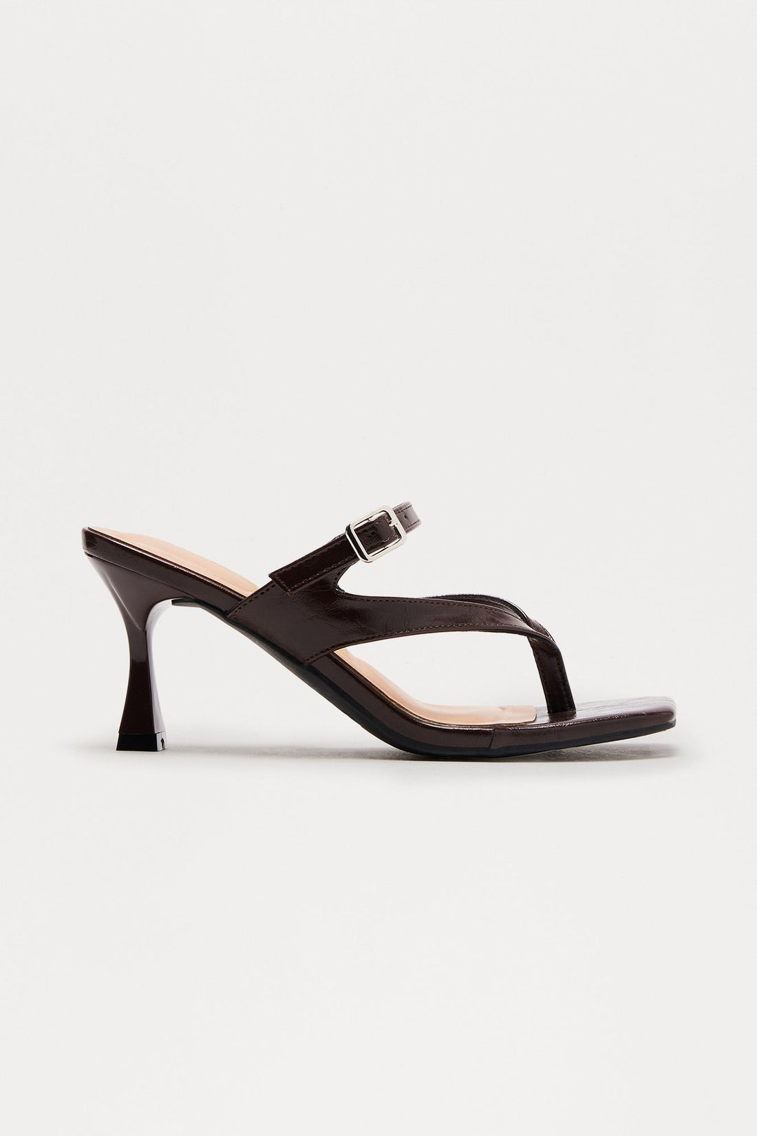 Rossi Kitten Heel Mules - Brown