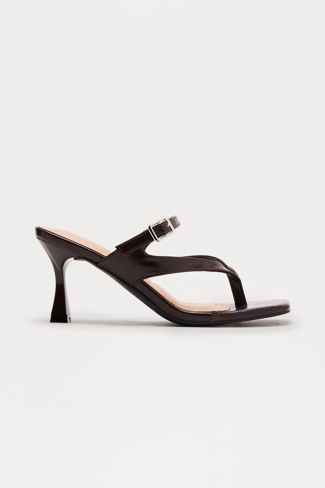 Rossi Kitten Heel Mules - Brown