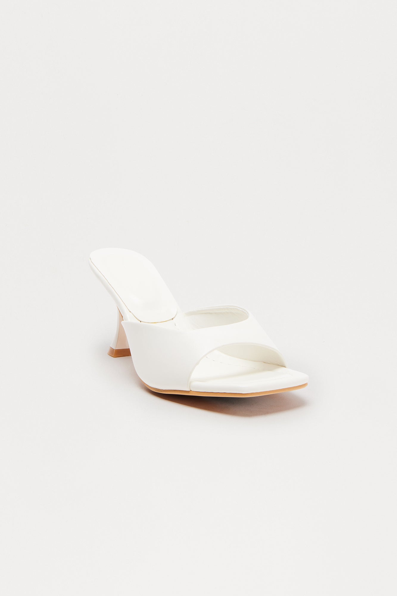 Kaden Faux Leather Mules - White