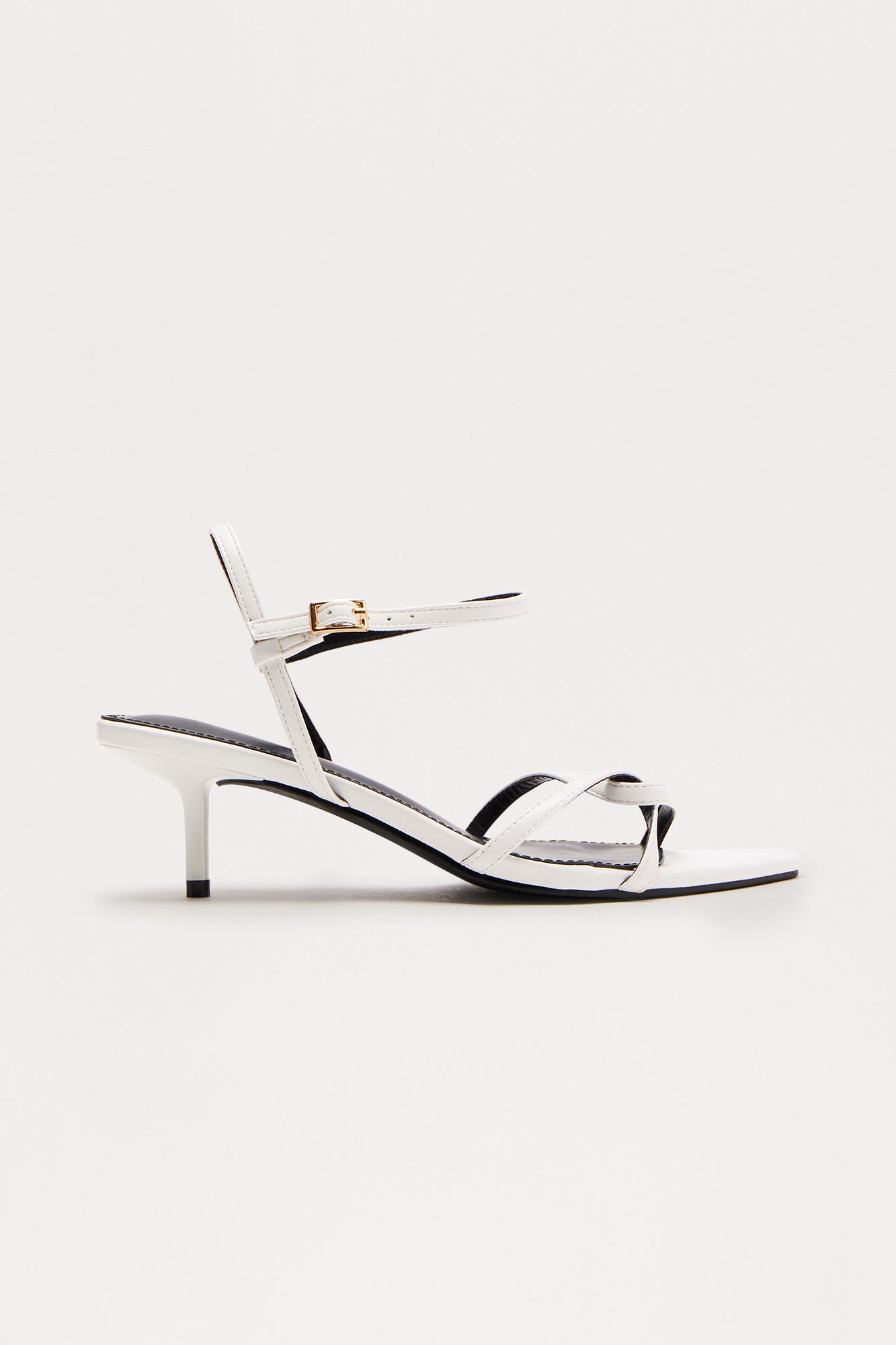 Trin Ankle Strap Heels - White