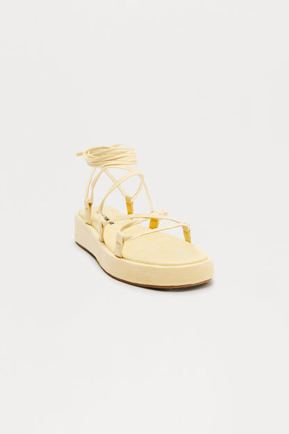 Feeling Good Strappy Sandals - Butter Yellow
