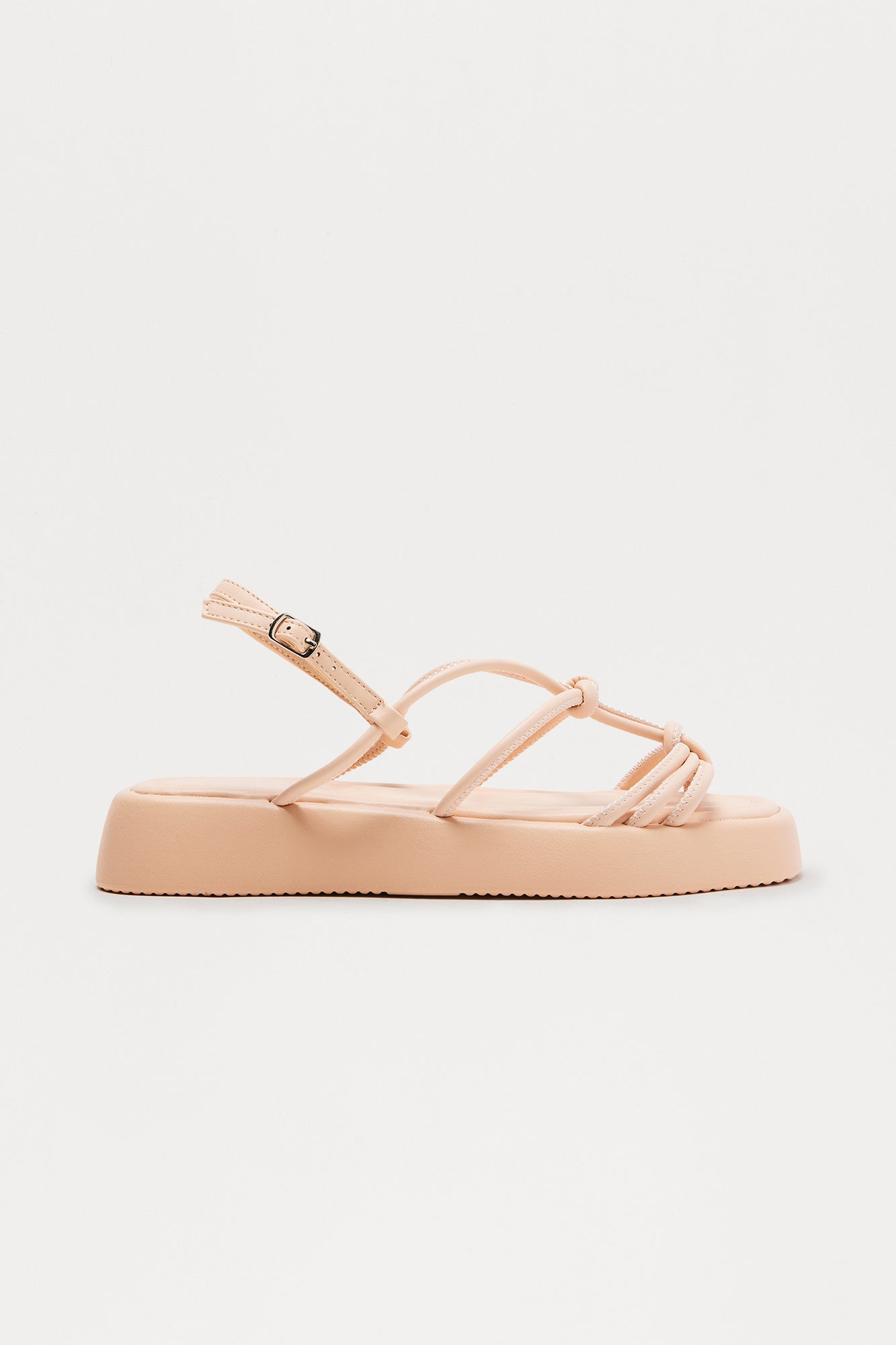 Barrie Faux Leather Sandals - Nude