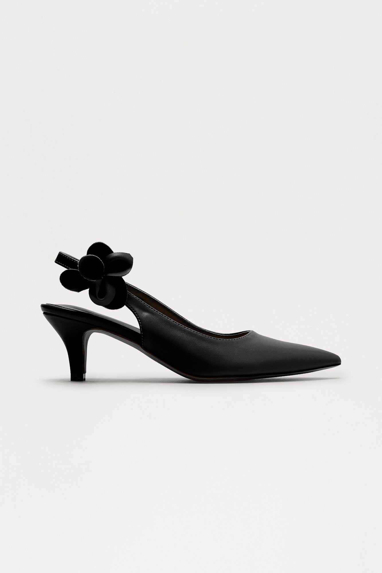 Blossom Kitten Heel Pumps - Black
