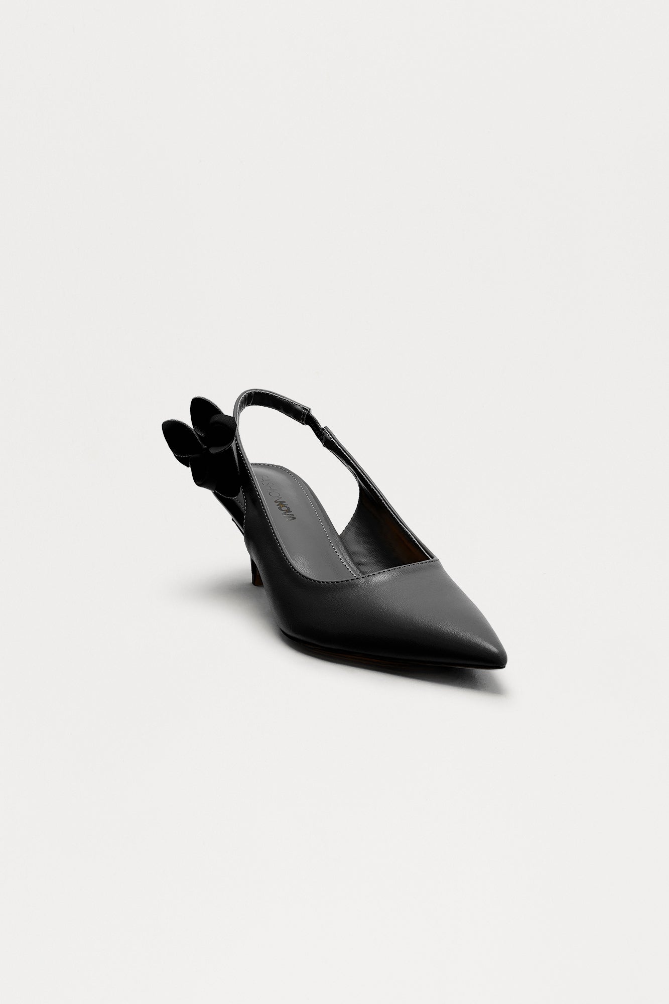 Blossom Kitten Heel Pumps - Black