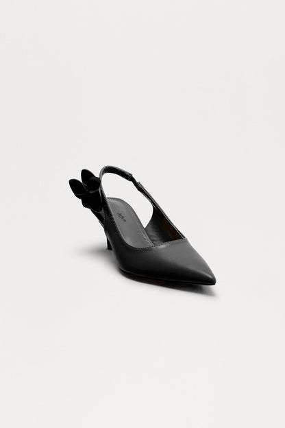 Blossom Kitten Heel Pumps - Black
