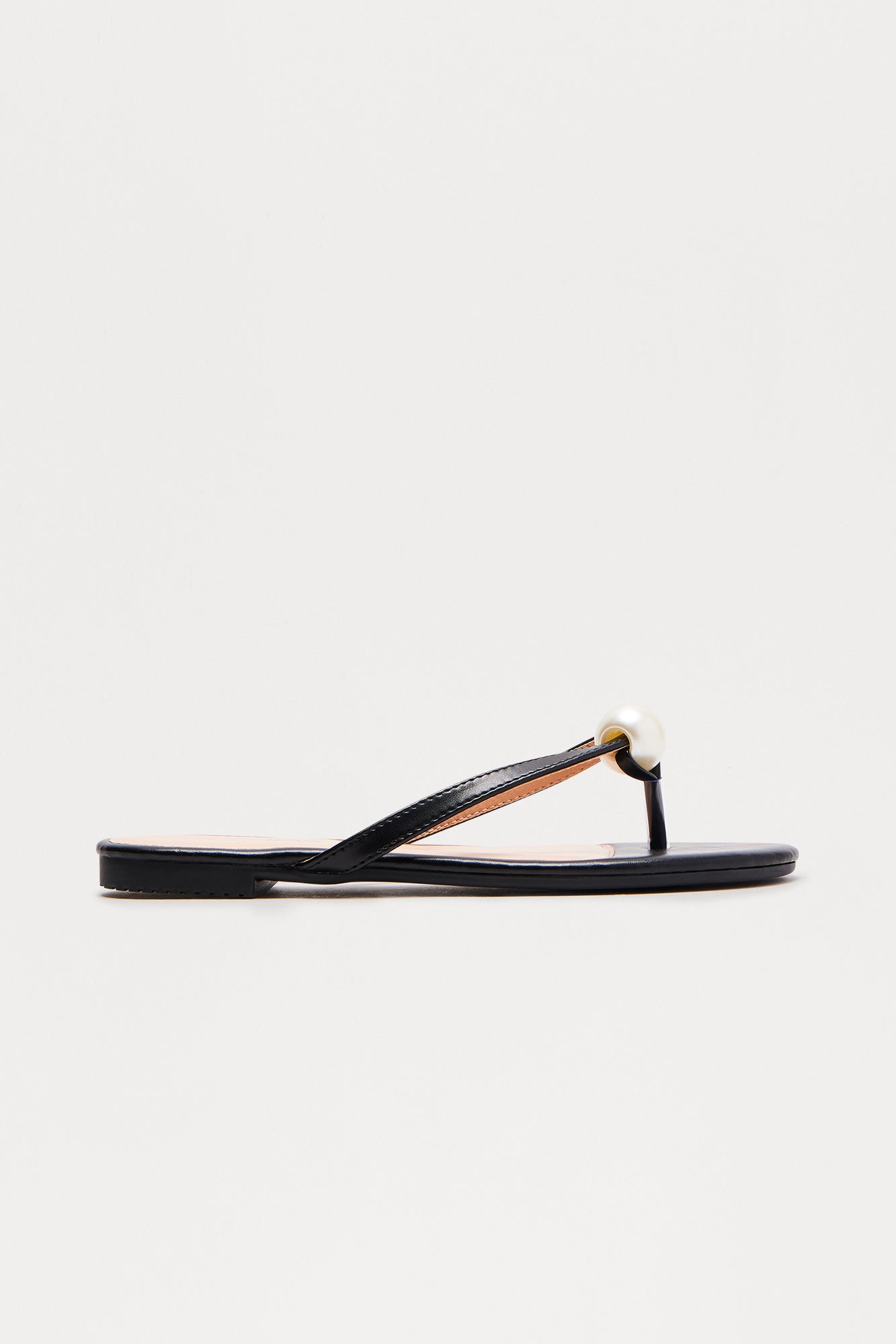 Florenza Pearl Flip Flops - Black