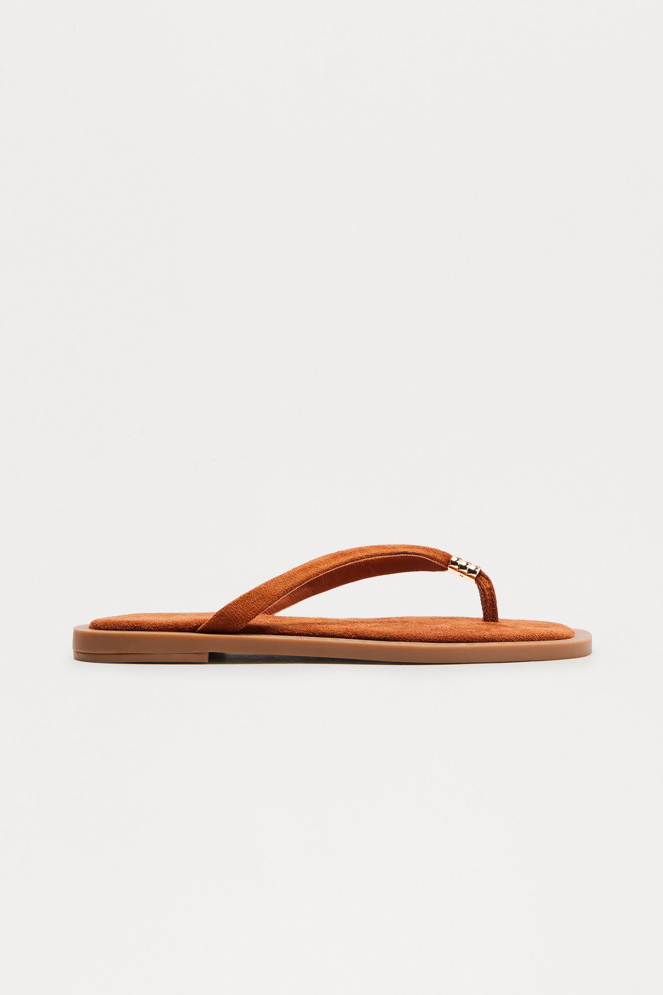 Sizzle Faux Suede Flip Flops - Tan