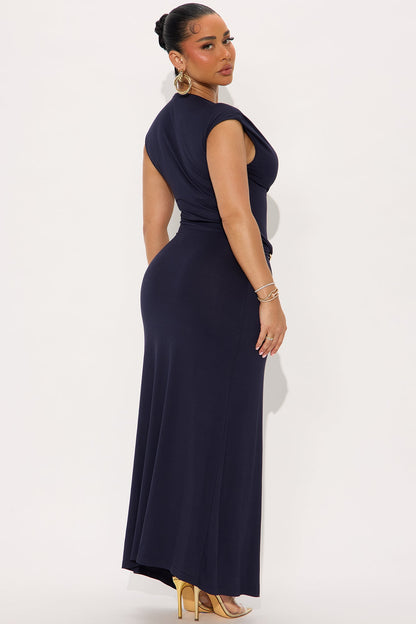 Tamira Ruched Maxi Dress - Navy