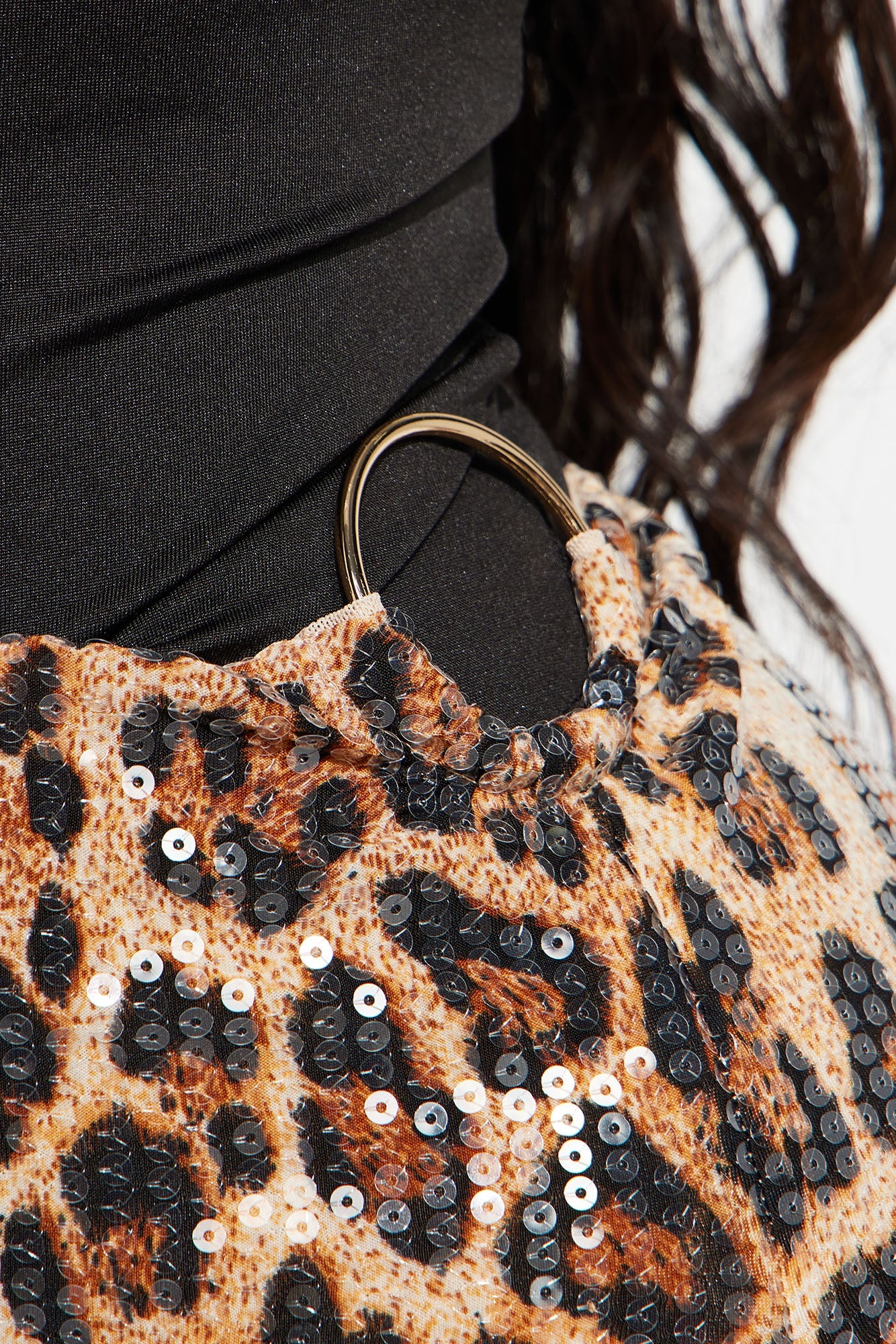 Life Of The Party Leopard Sequin Mini Skirt - Brown/combo