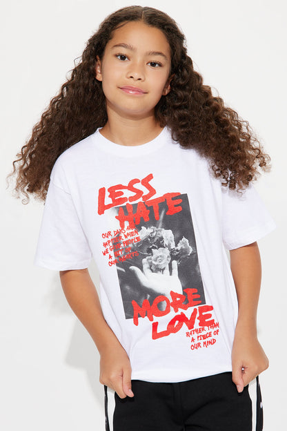 Mini Less Hate More Love Tee - White