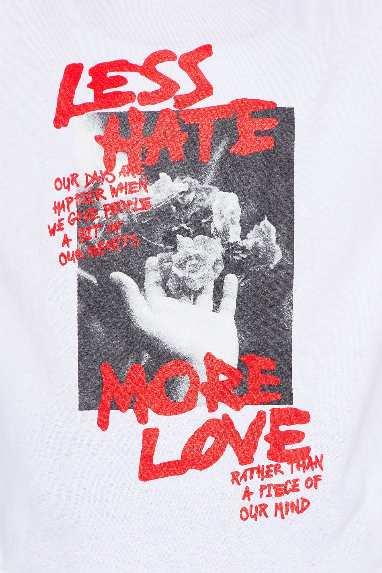 Mini Less Hate More Love Tee - White