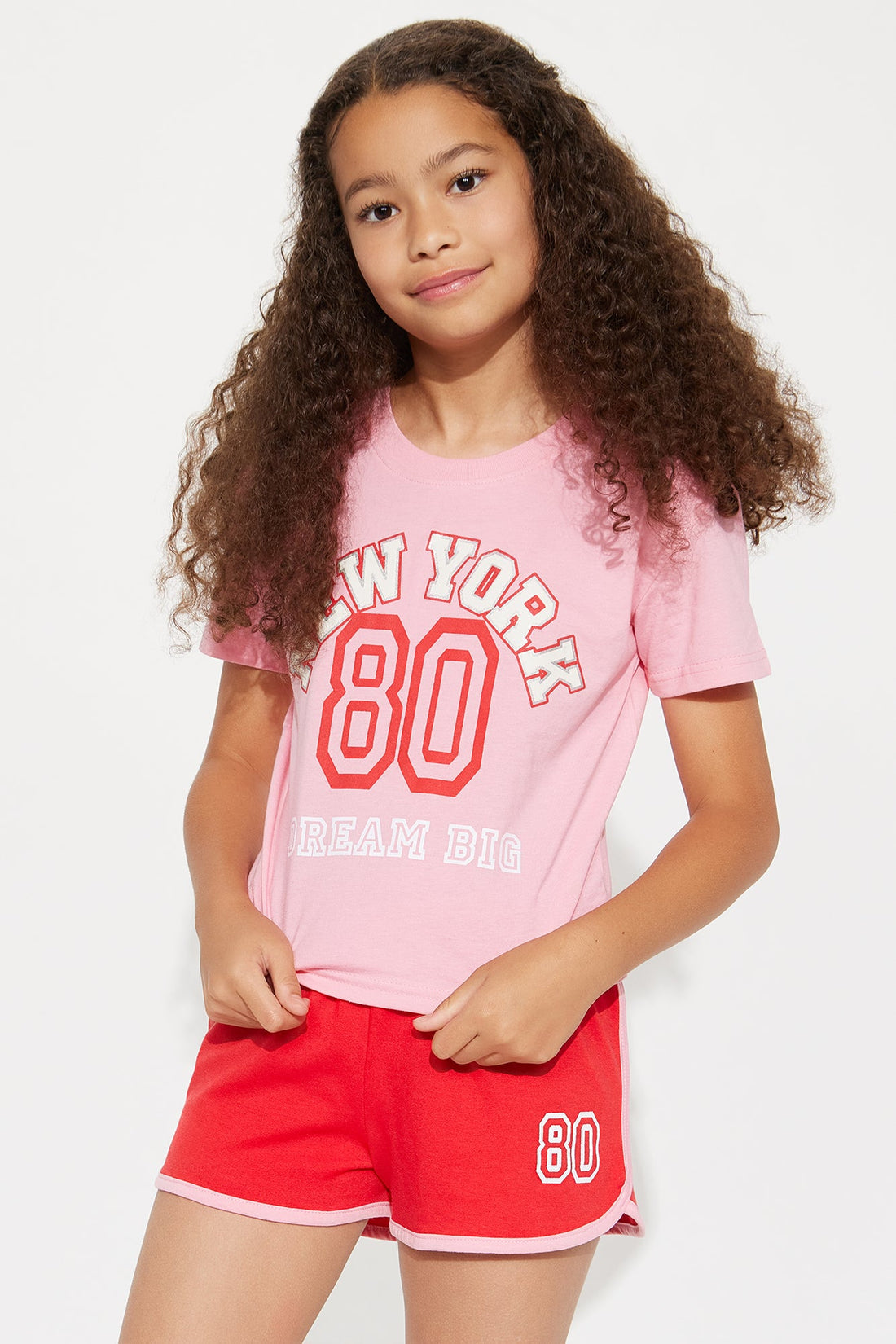 Mini Dream Big In New York Short Set - Pink