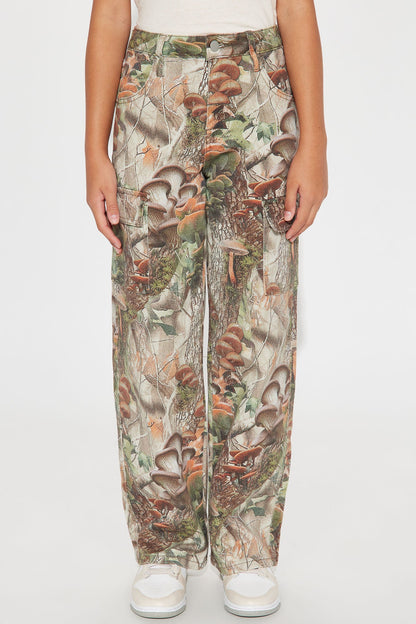 Mini Weekend Trip Camo Stretch Cargo Jean - Taupe/combo