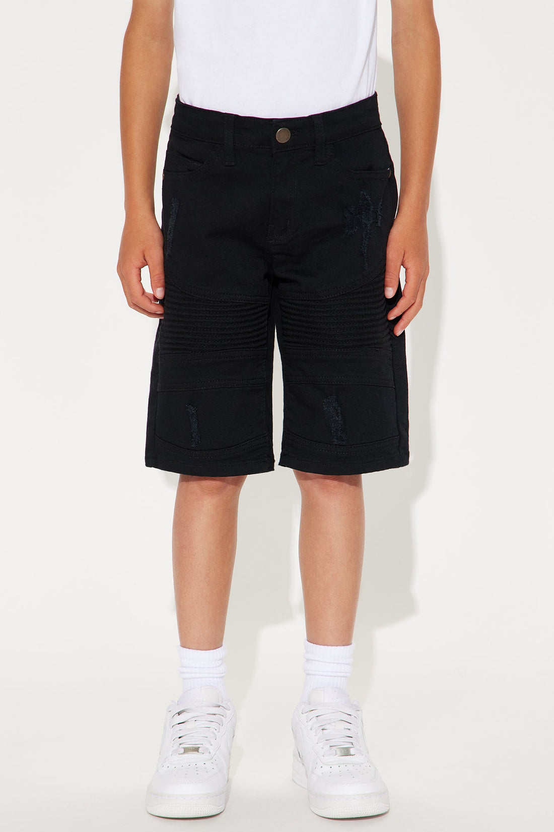 Mini Stay Consistent Moto Shorts - Black