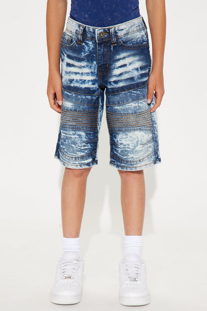 Mini On My Mind Moto Denim Shorts - Dark Wash