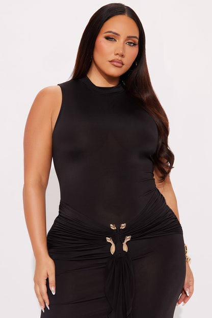 In The Moment Sleeveless Maxi Dress - Black
