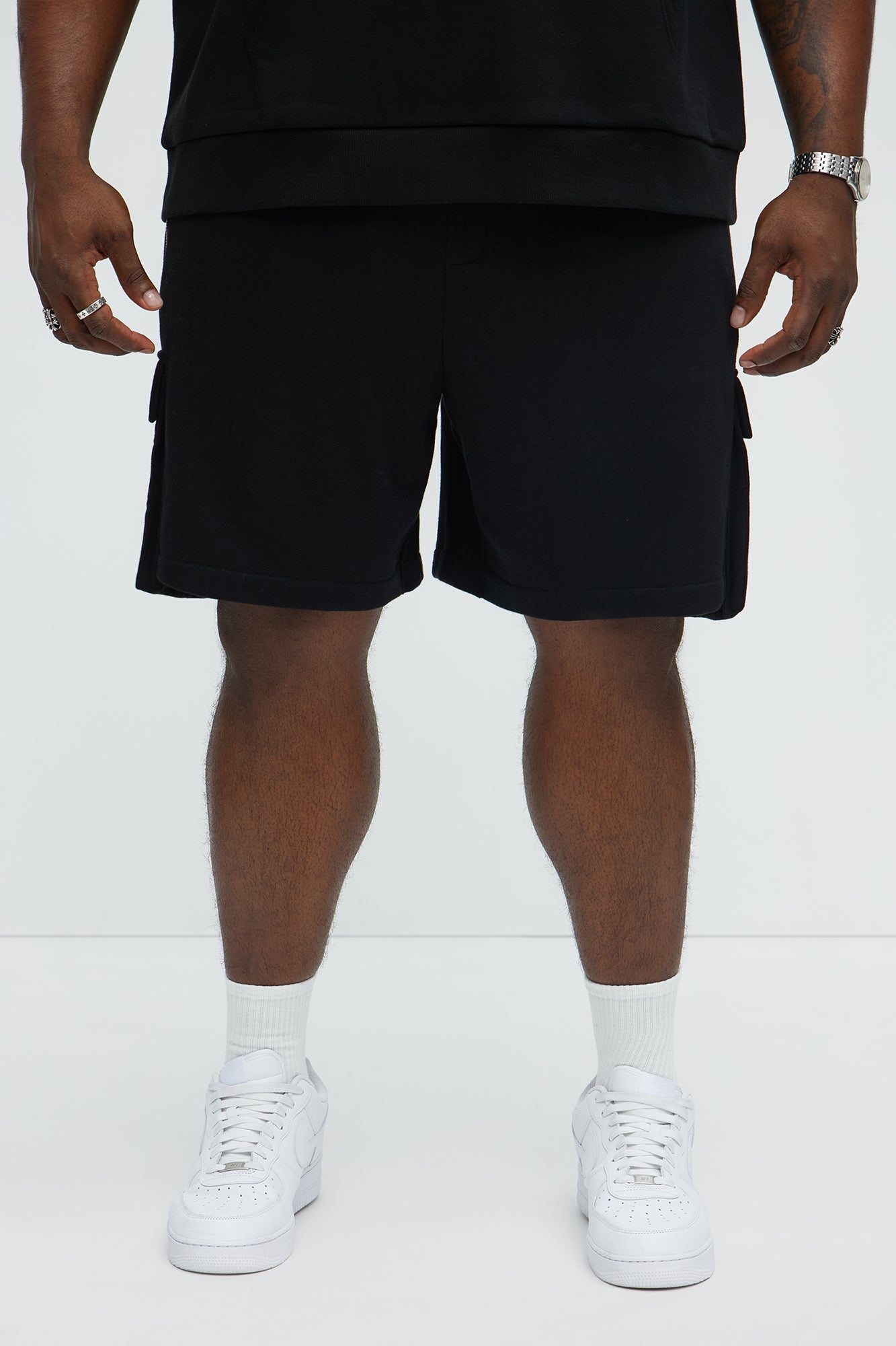 Tyson Secure Cargo Relaxed Shorts - Black