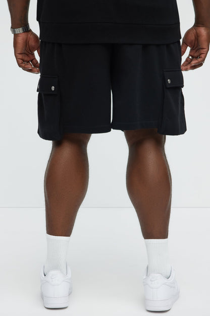 Tyson Secure Cargo Relaxed Shorts - Black