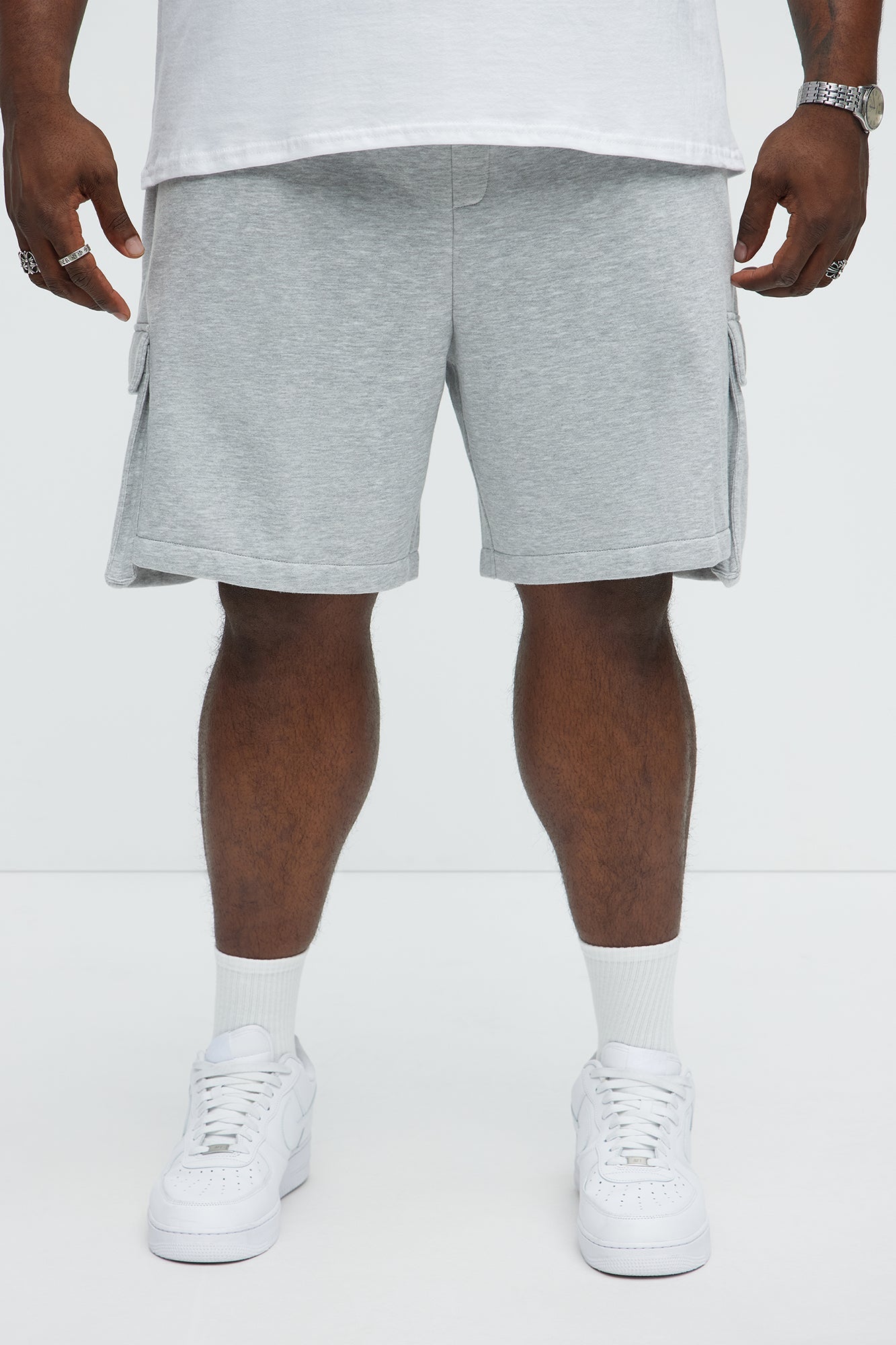 Tyson Secure Cargo Relaxed Shorts - Heather Grey