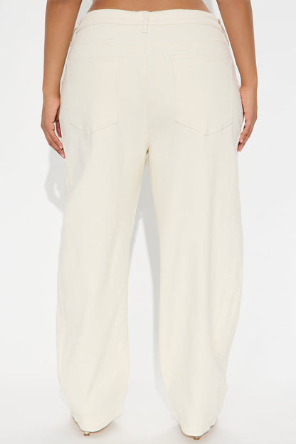 Allegra Barrel Pant - Cream