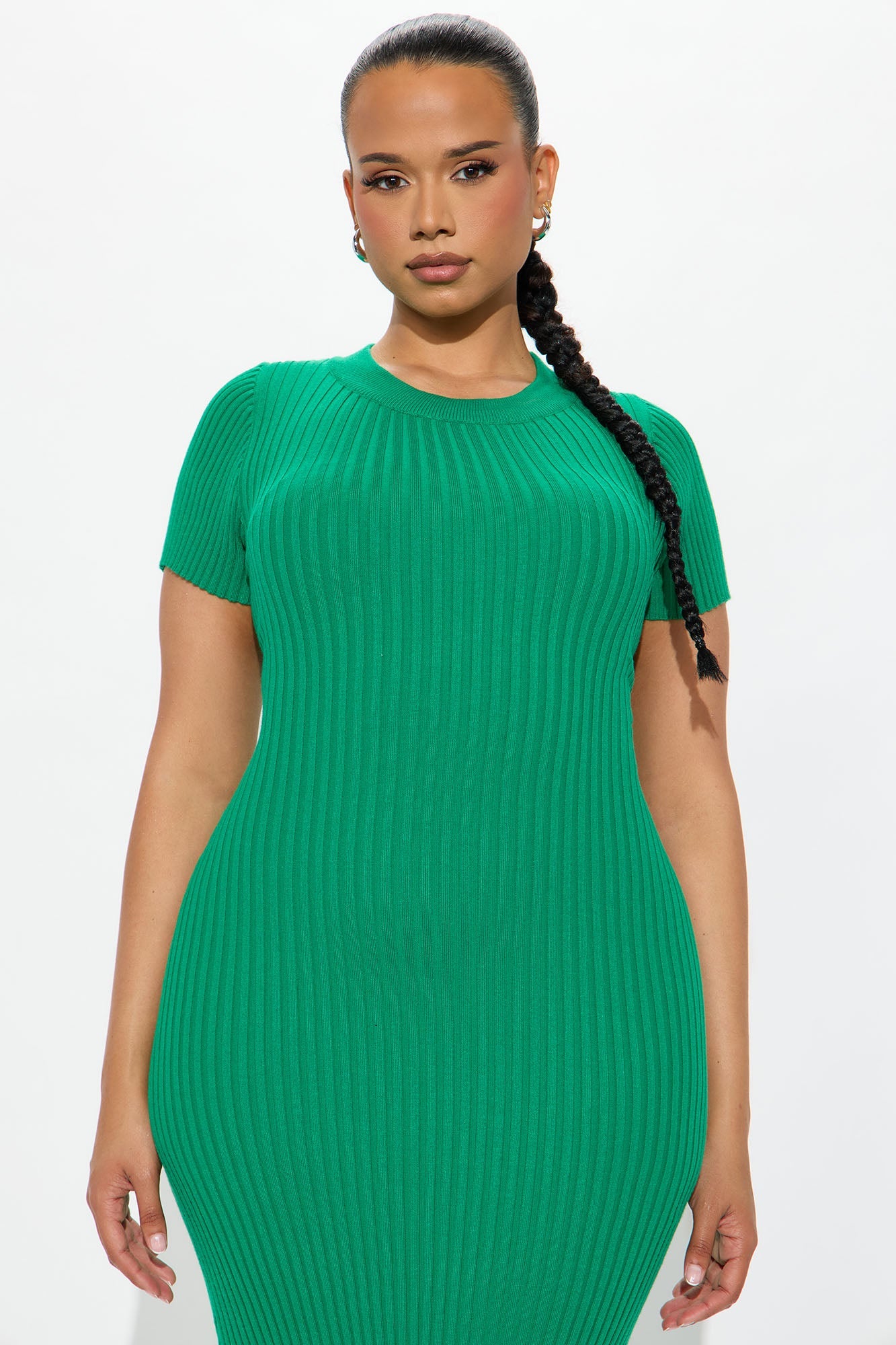 Rare Catch Ribbed Midi Dress - Kelly Green